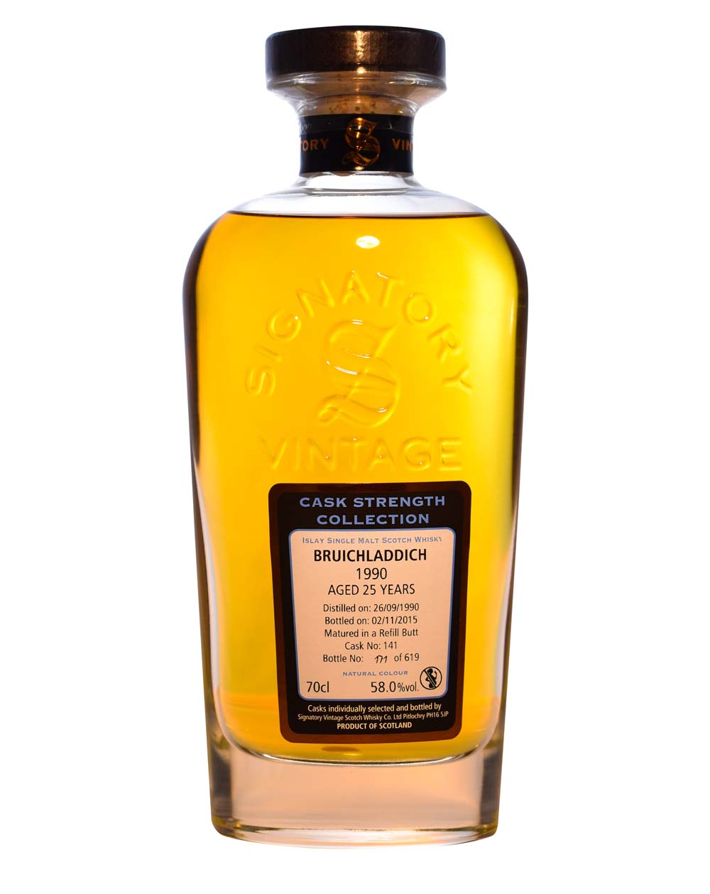 Bruichladdich 1990 Signatory Vintage Cask 141 (25 Years Old) Musthave Malts MHM
