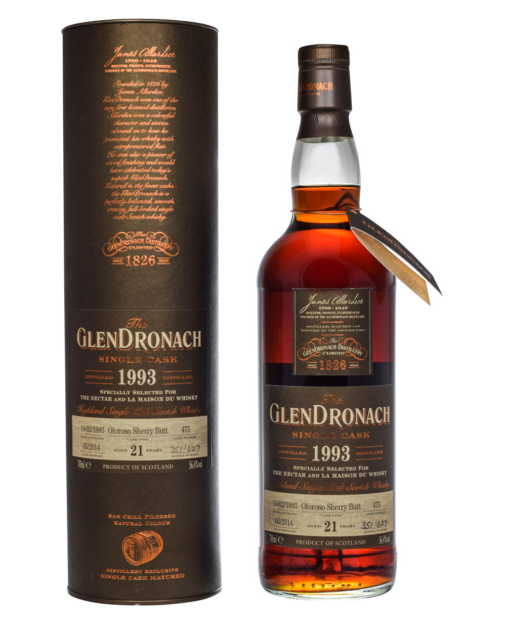Glendronach 1993 Single Cask 21 Years Old Tube Musthave Malts MHM