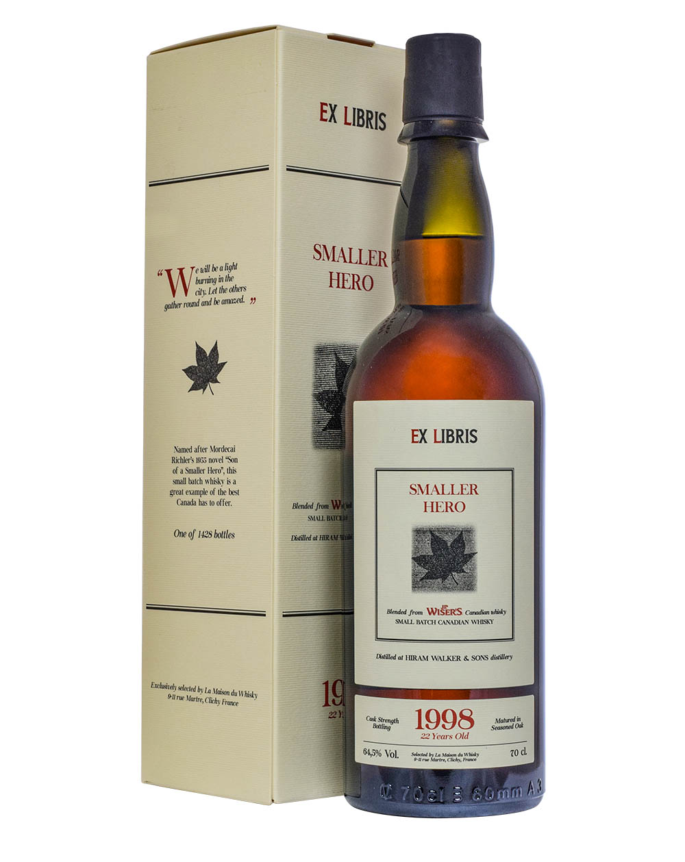 Wiser's 22 Years Old Ex Libris Smaller Hero 1998 Box Must Have Malts MHM