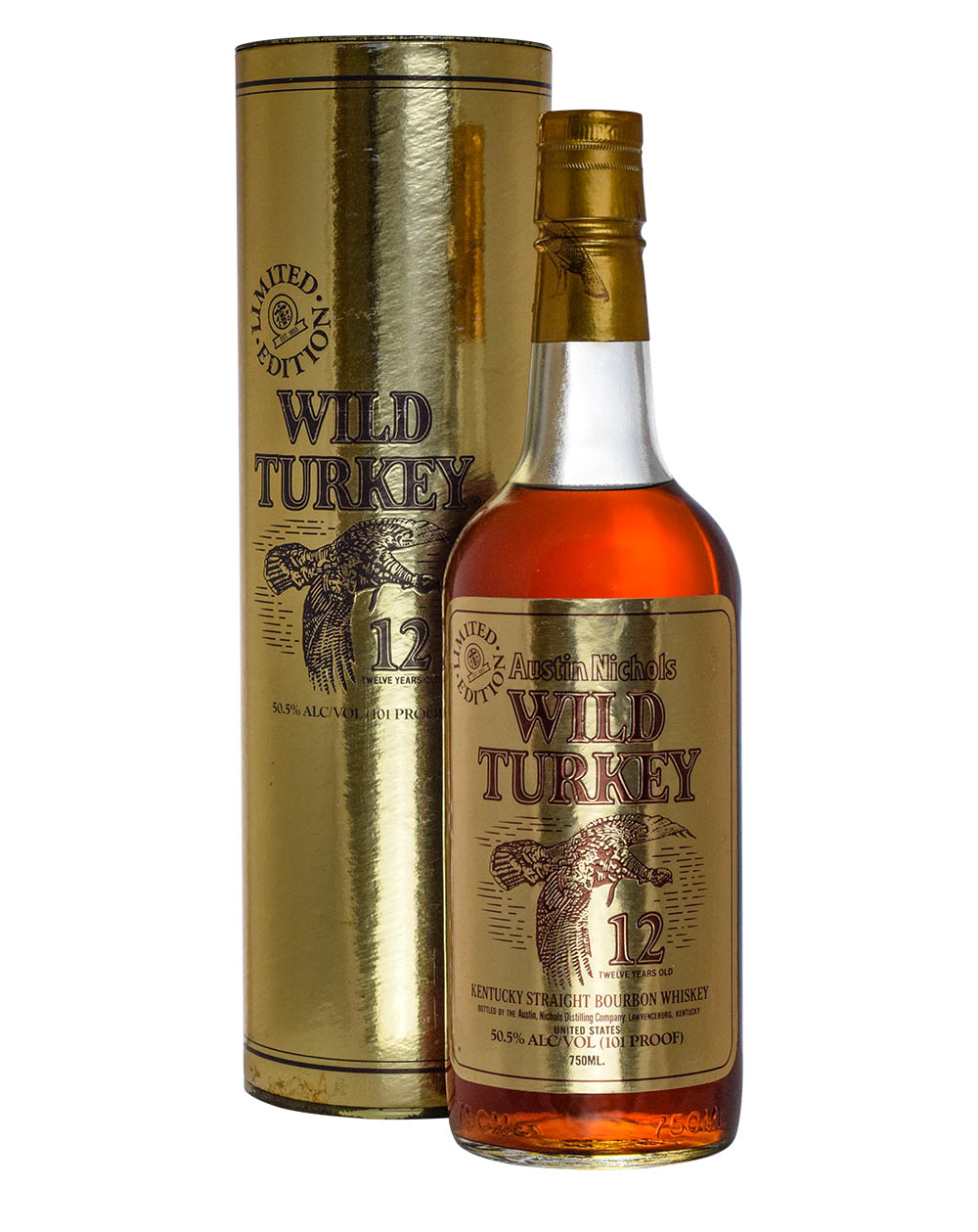 Wild Turkey 12 Years Old 'Cheesy Gold Foil' 1990 Edition Tube Must Have Malts MHM
