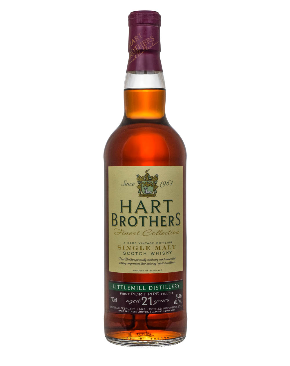 Littlemill 21 Years Old Hart Brothers Finest Collection Port Pipe Cask 1992-2013 Must Have Malts MHM