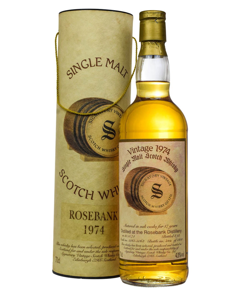 Rosebank 17 Years Old Signatory Vintage 1974-1992 Tube Must Have Malts MHM