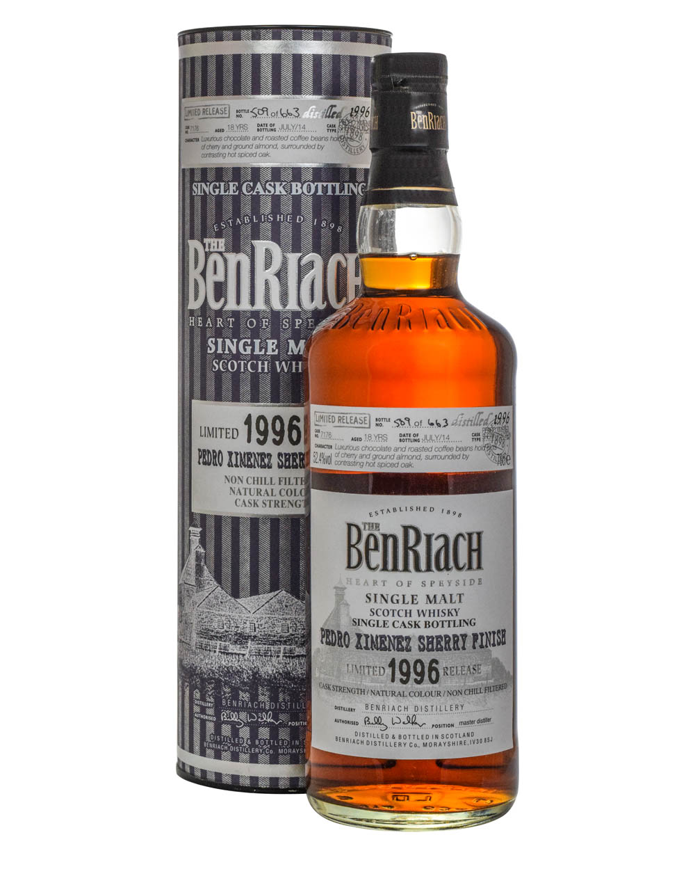 Benriach 18 Years Old Pedro Ximenez Sherry Finish Limited Release 1996-2014 Tube Must Have Malts MHM