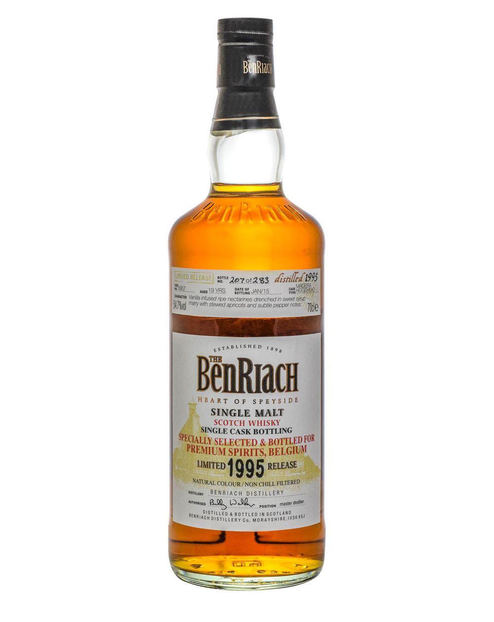 Benriach 19 Years Old Specially Selected & Bottled For Premium Spirits Belgium Limited 1995 Release Cask #5957 Must Have Malts MHM