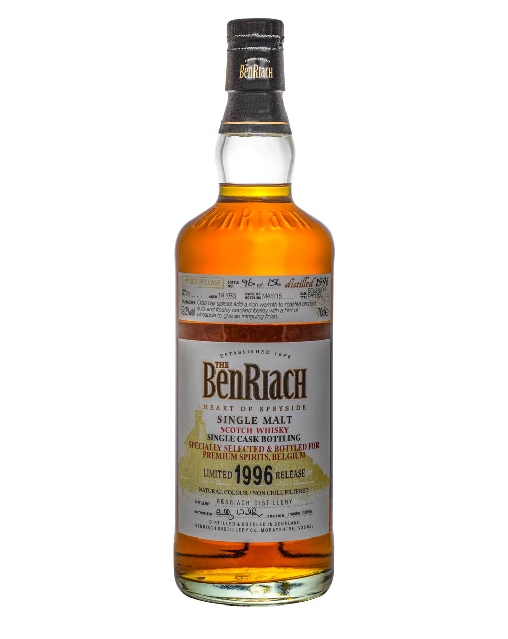 Benriach 19 Years Old Specially Selected & Bottled For Premium Spirits Belgium Limited 1996 Release Cask #24 Must Have Malts MHM