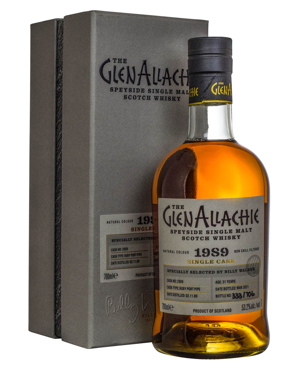 Glenallachie 31 Years Old 1989-2021 Ruby Port Pipe Cask #2909 Box Must Have Malts MHM