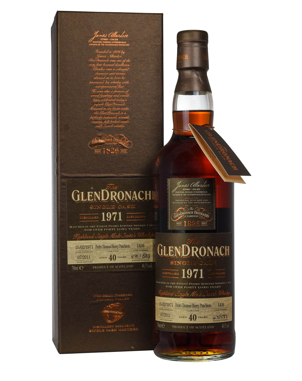 Glendronach 40 Years Old 1971 Single Cask #1436 Box Must Have Malts MHM