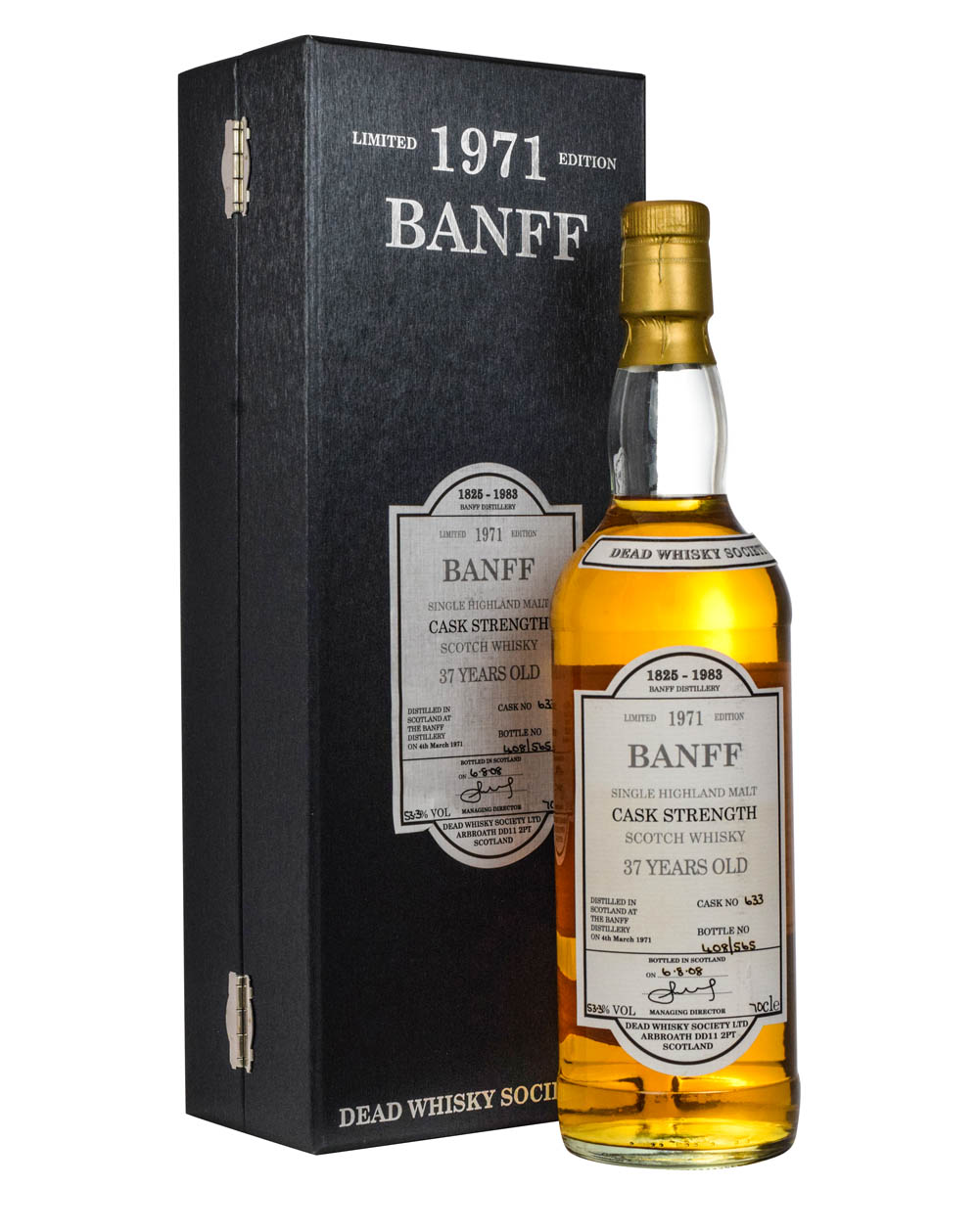 Banff 37 Years Old Dead Whisky Society 1971 Cask #633 Box
