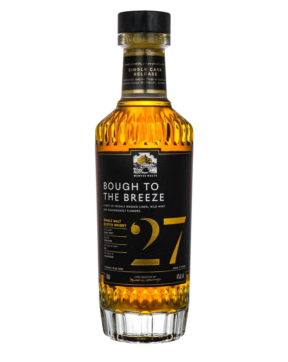 Glen Spey Bough To The Breeze 27 Year Old, Hogshead Cask, 1994, Wemyss Malts, 46% whisky bottle
