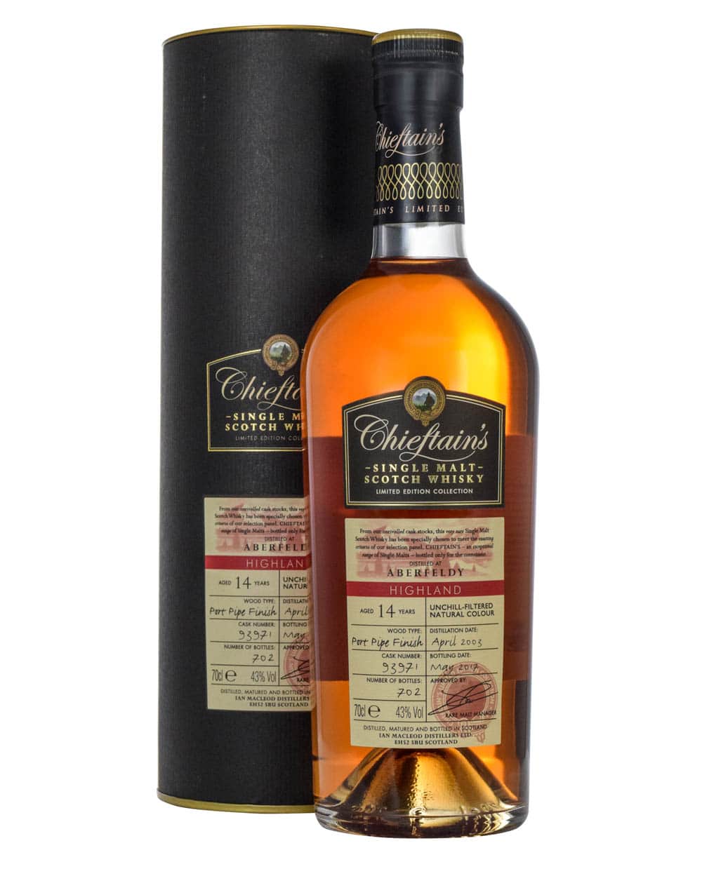 Aberfeldy 14 Years Old Chieftain’s 2003 Cask #93971 Tube Must Have Malts MHM