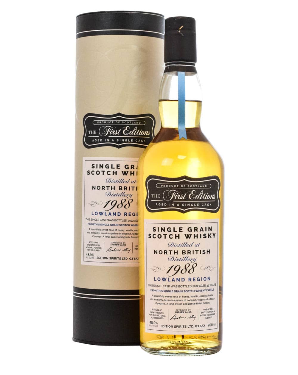 North British 33 Years Old First Editions 1988 Tube Must Have Malts MHM