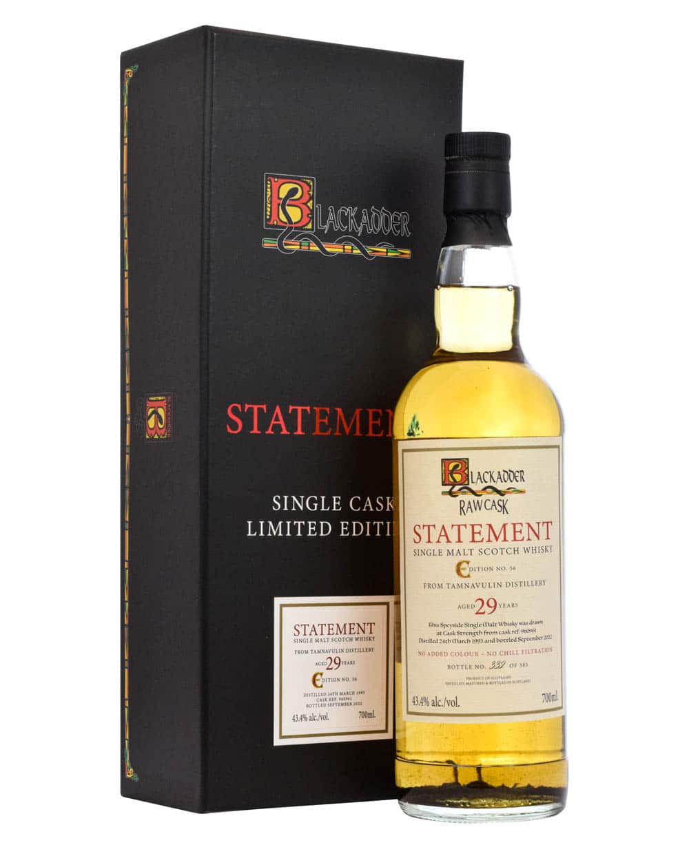 Tamnavulin 29 Years Old Blackadder Raw Cask Statement 1993 Box Must Have Malts MHM