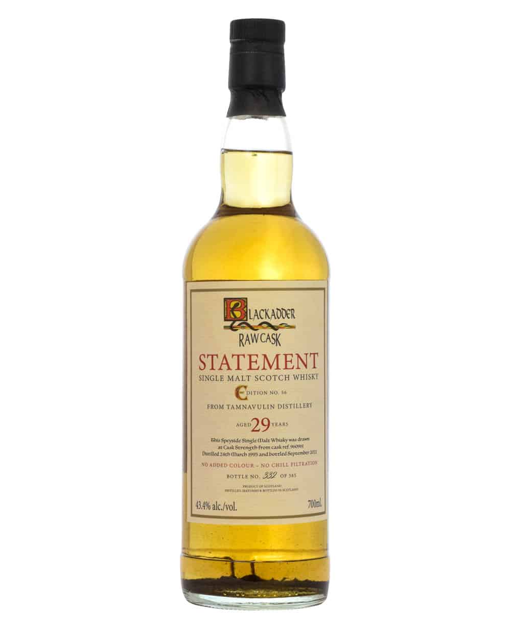 Tamnavulin 29 Years Old Blackadder Raw Cask Statement 1993 Must Have Malts MHM