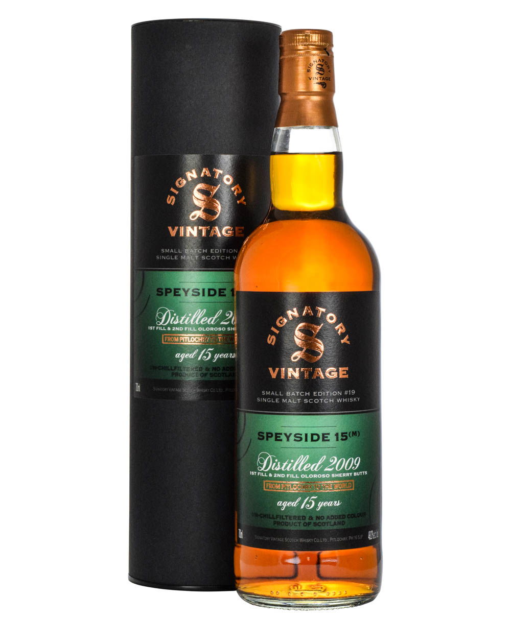 Speyside (M) 15 Years Old Signatory Vintage Small Batch Edition #19 2009 Tube Must Have Malts MHM