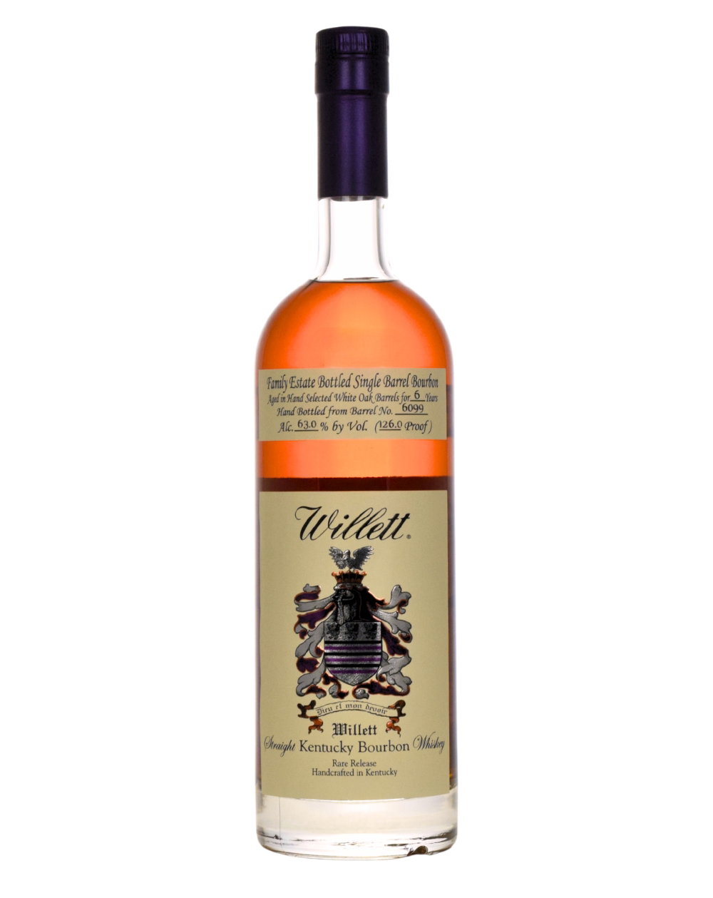 Willett Family Estate Single Barrel Bourbon 6 Year Old, White Oak Cask, Cask #6099, 2026, 63% whisky bottle