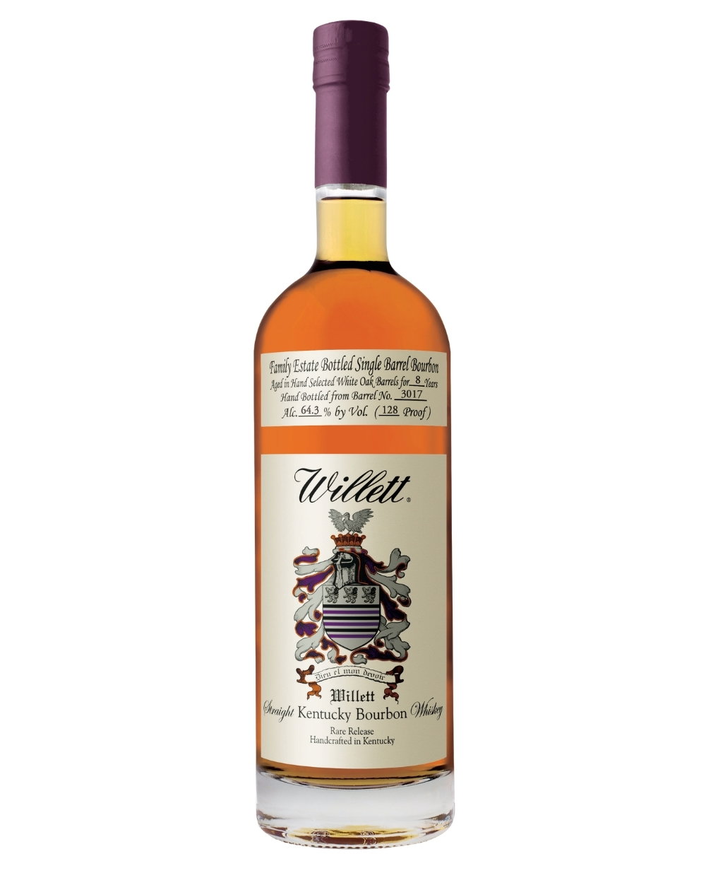 Willett Family Estate Single Barrel Bourbon 8 Year Old, White Oak Cask, Cask #3017, 2026, 64.3% whisky bottle