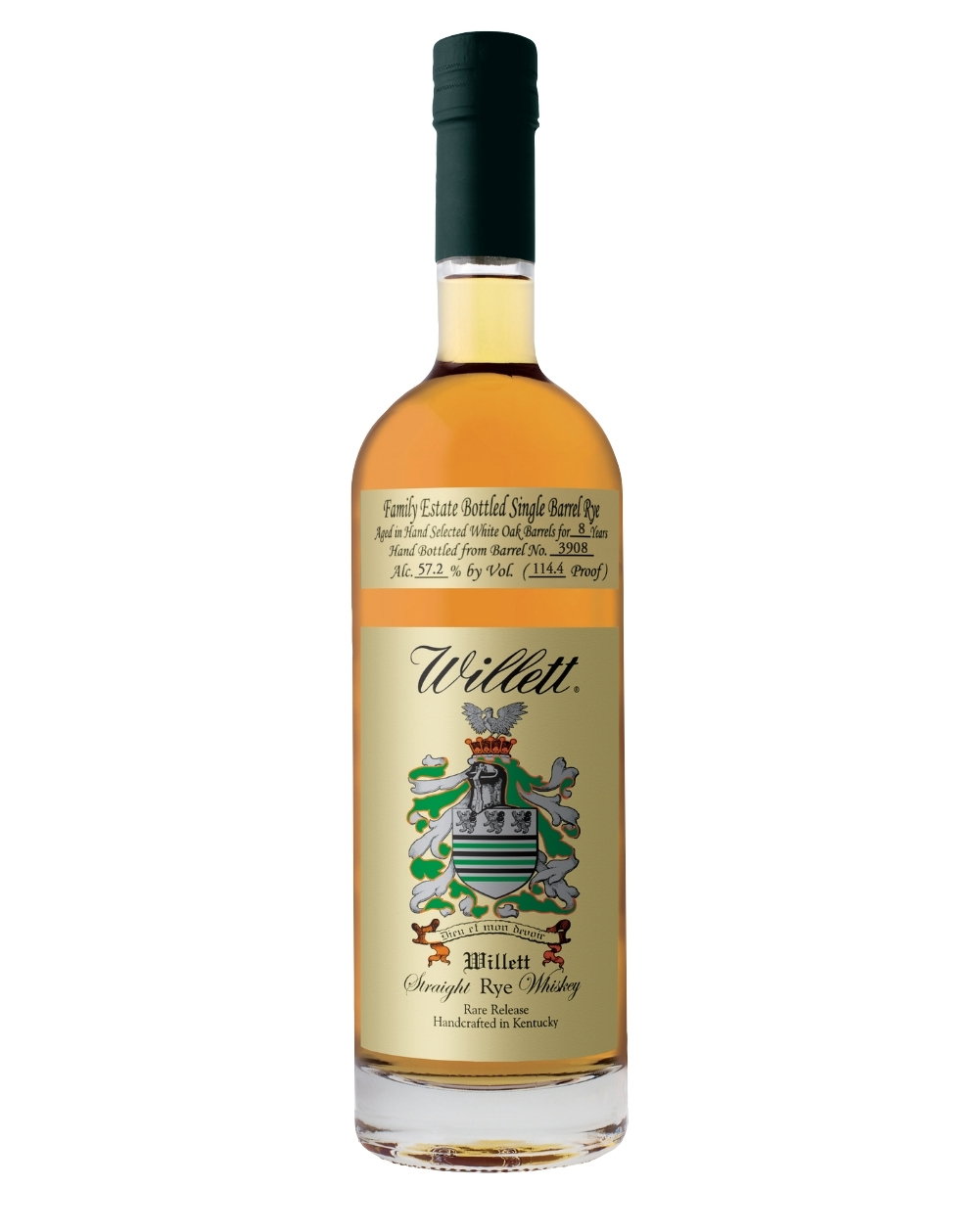 Willett Family Estate Bottled Single Barrel Straight Rye 8 Year Old, White Oak Cask, Cask #3908, 2026, 57.2% whisky bottle